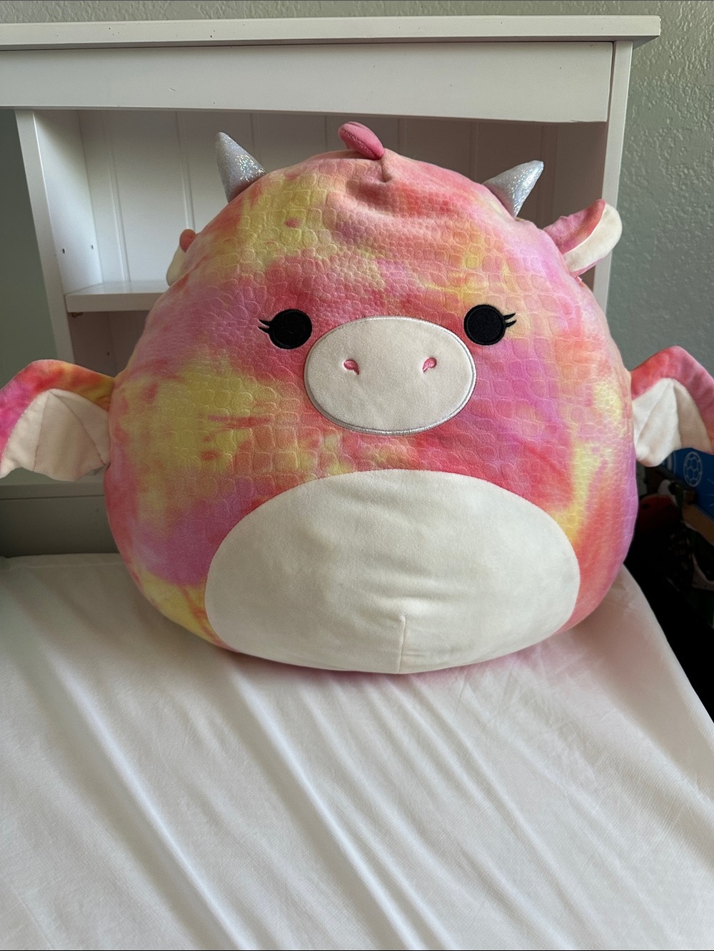 Squishmallows Tie-Dye Unicorn Plush Pillow - Pink, Yellow